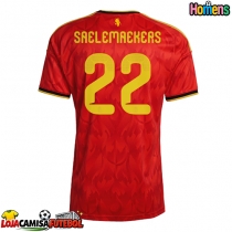 Camisa de Futebol Bélgica Alexis Saelemaekers #22 Equipamento Principal Mundo 2026 Manga Curta